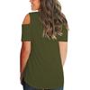 Elegant Women Cold Shoulder Loose Tops Criss Cross Short Sleeve T-shirt Blouse