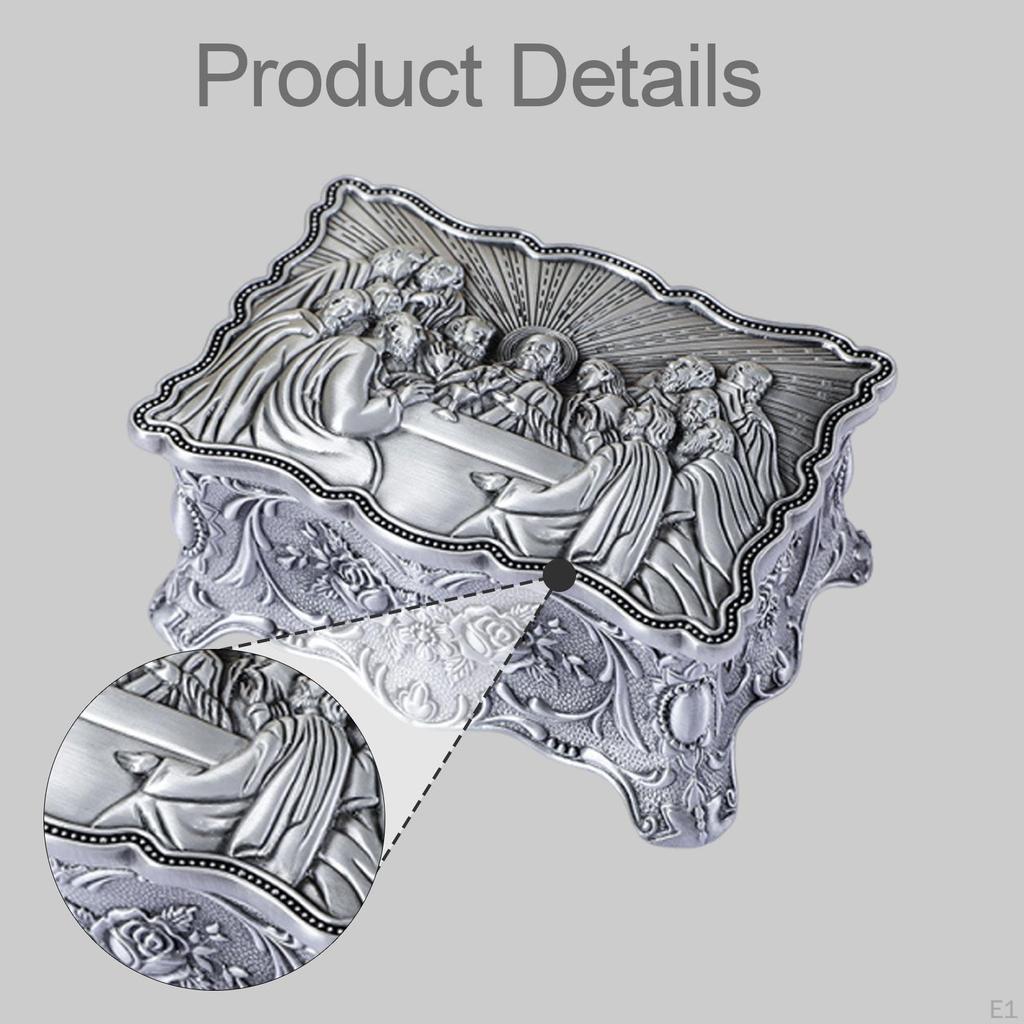 Jewelry Box Dresser Creative Home Decoration Metal Trinket for Necklaces 12cmx8.5cmx5.5cm