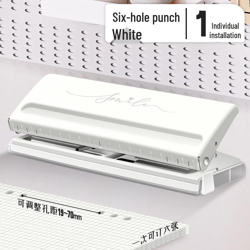 Hole Punch 9170: Six-Hole Punch Machine for Small Loose-Leaf Notebooks and A4 Paper