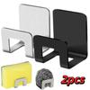 2pcs Metal Sponge Storage Holder Self Adhesive Sink Storage Holder Drain Drying Rack  Kitchen Use