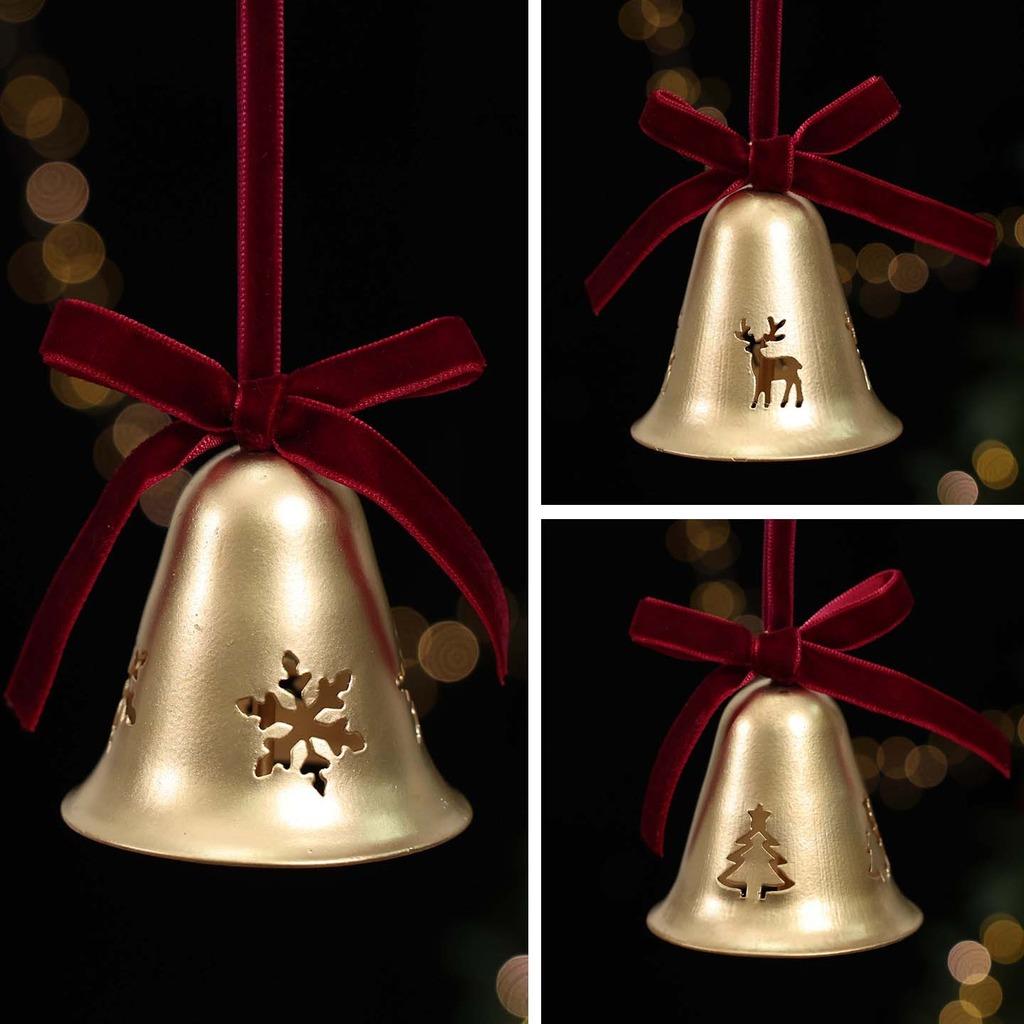 Christmas Bell Ornament Iron Iron Christmas Bell Bell Hanging Decor Metal Christmas Tree Ornament For Window Home Holiday Party