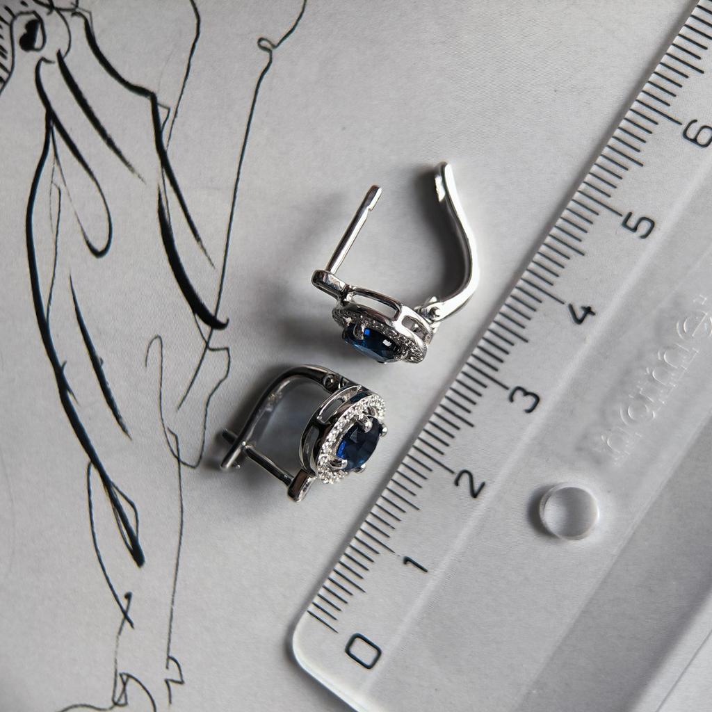 Серебряные серьги с сапфиром nano 1.747ct (2203438)
