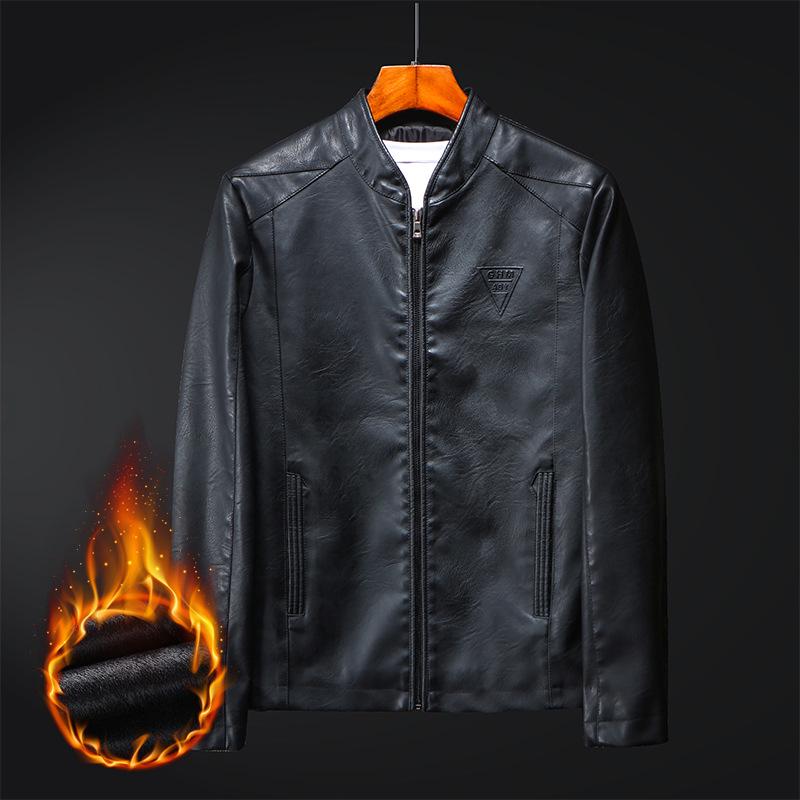 

Весна Осень и Зима Мужская куртка Повседневная мужская куртка с воротником-стойкой из искусственной кожи Удобная высококачественная уникальная персонализированная одежда XXXXL