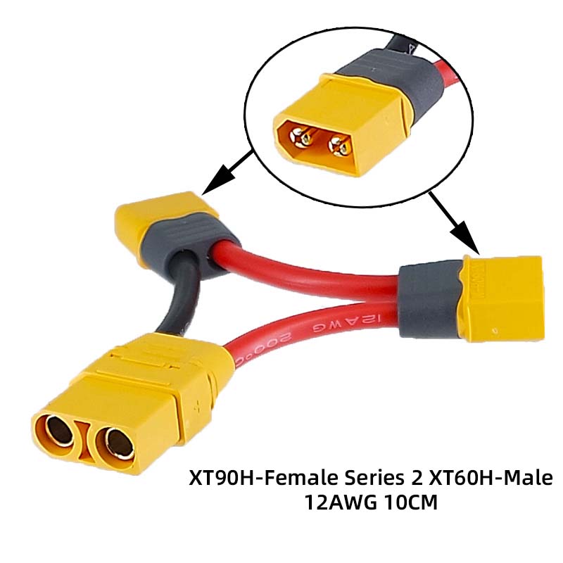 1PCS Amass XT90 XT60 Series Connection Cable Lithium Battery RC Model Drone ESC Boost Cable Connector 10CM 12AWG