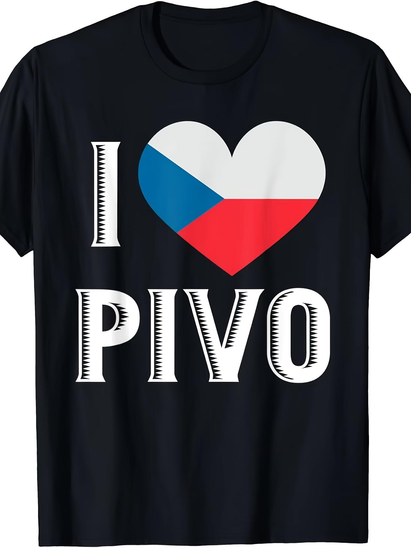 Men s T-Shirt Y2K Pivo Czech Republic Beer Black Regular Fit 2XL