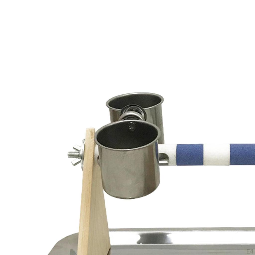 Vogel Papagei Spielständer Futterspender Futternapf Praktischer Spielständer Holzstange für Wellensittich