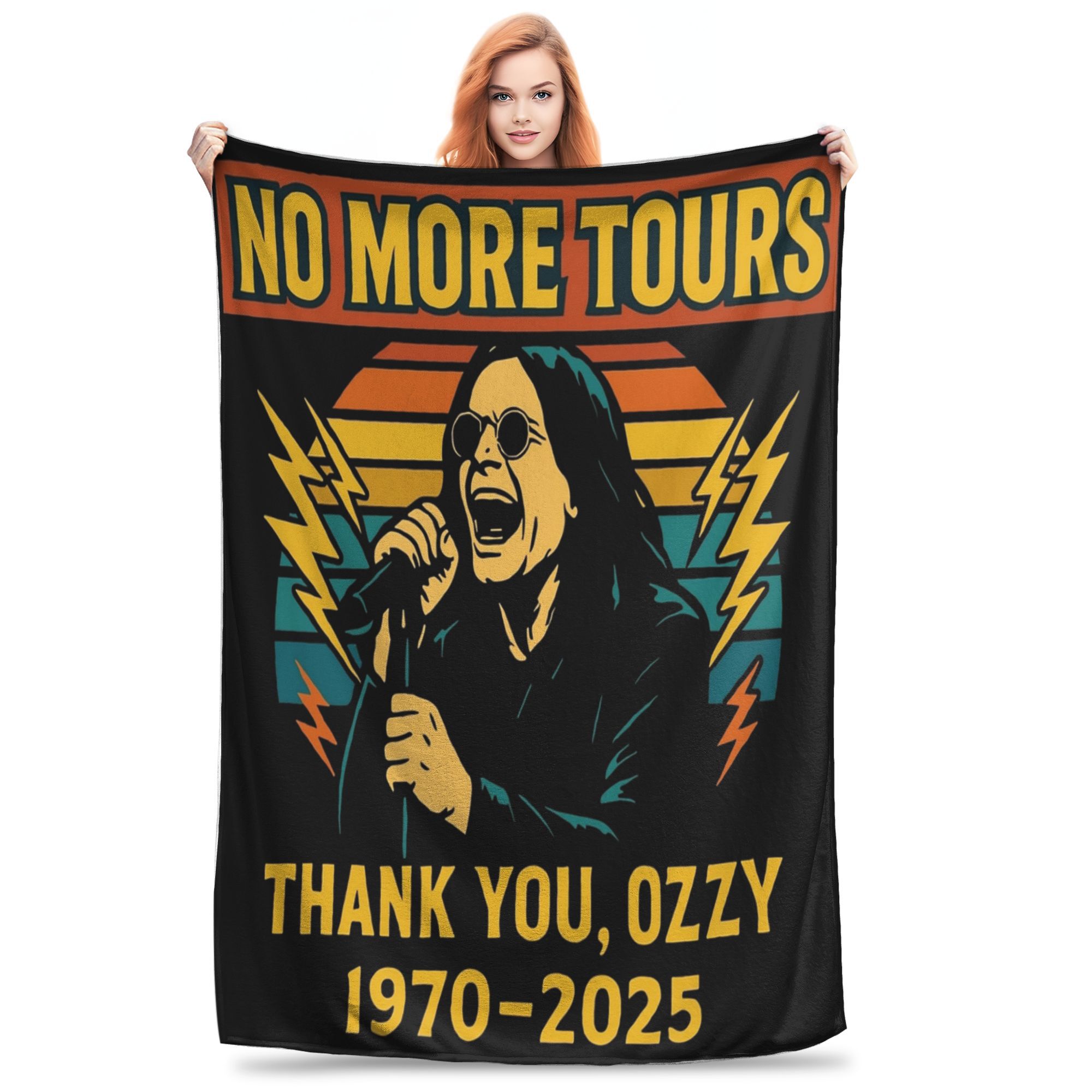 Метал Легенда Оззи Осборн Покойся с миром Одеяло Разных размеров Мягкие Пушистые Плюшевые Пледы для Дивана Кушетки и Кровати 75x90cm
