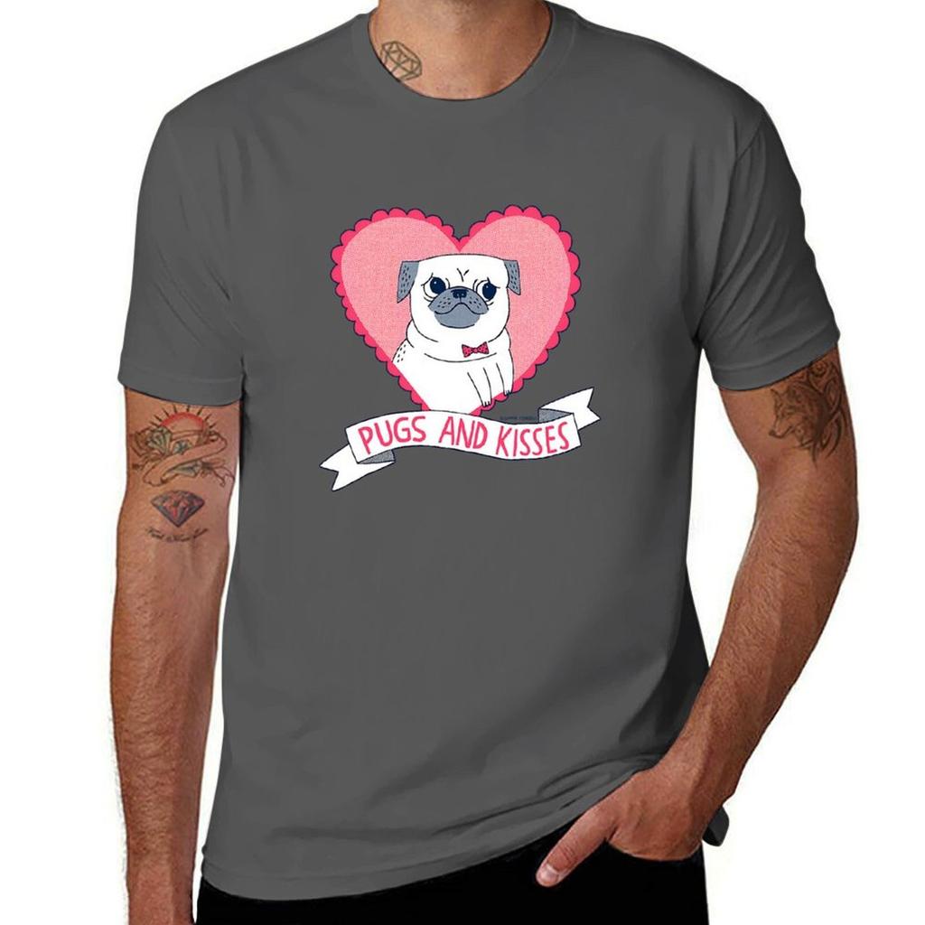 Kisses Pugs Correll Gemma Tshirt Comfortable Daily Wear Tee