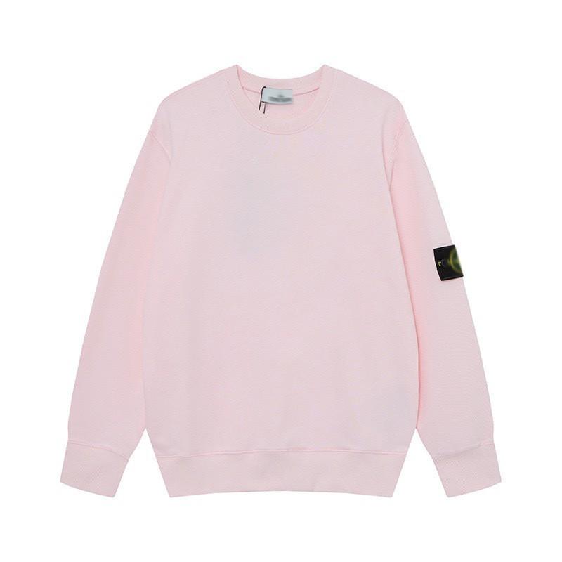 Stone Island Compass Patch Basic Hoodless Sweatshirt Loose Fit Men Women Casual Daily Wear