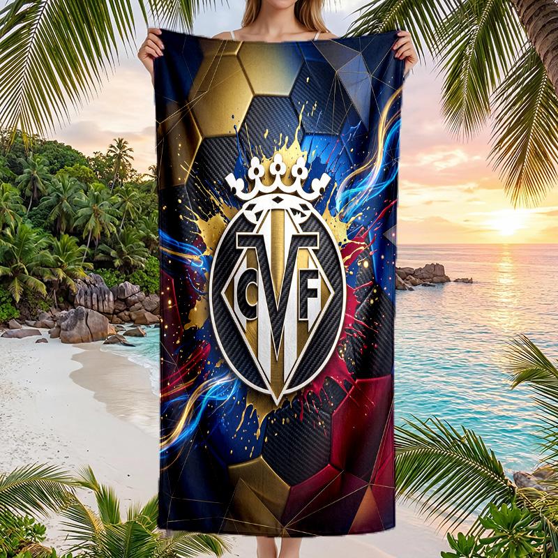 Villarreal FC print Quick Dry Beach Towel Microfiber Absorbent Portable Travel Swimming Towel