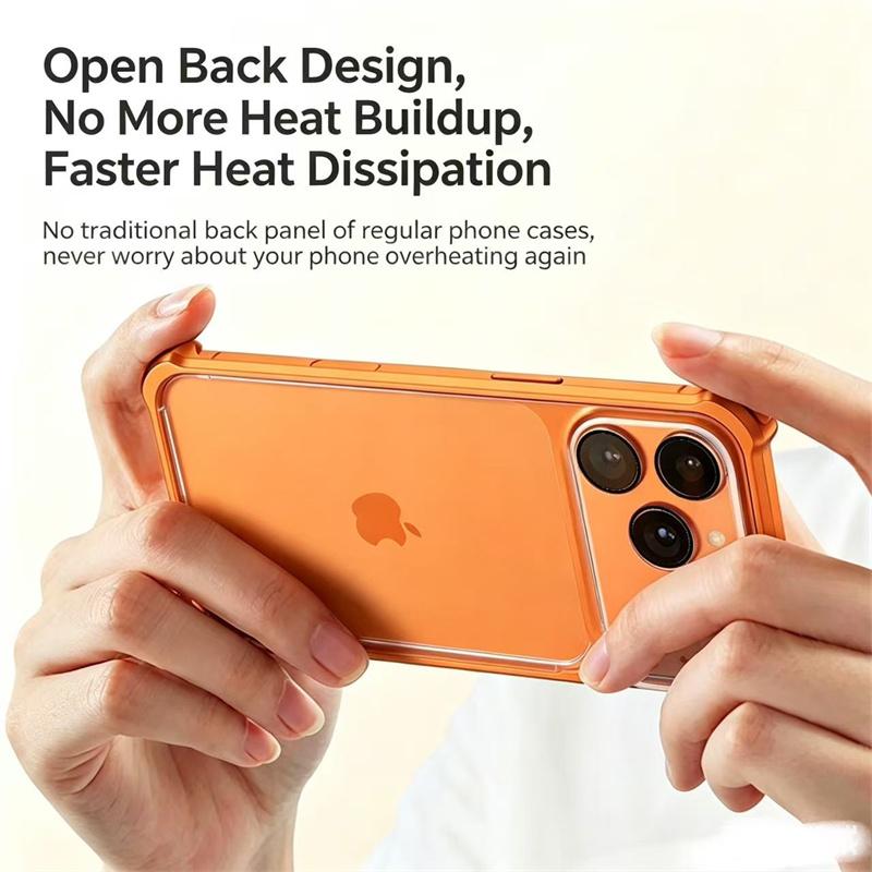 Luxury Metal Aluminum Alloy Frame Lens Protective Phone Case For iPhone 17 16 15 14 13 Pro Max Silicone Lining Shockproof Bumper