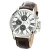 Men's Watch Analog Multi-Calendar Leather Belt SM23101-SSWH White