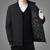 Cotton-padded Jacket for Middle-aged and Elderly Men, Casual Jacket, Quilted and Velvet Jacket, Stand-up Collar, Dad Outfit
