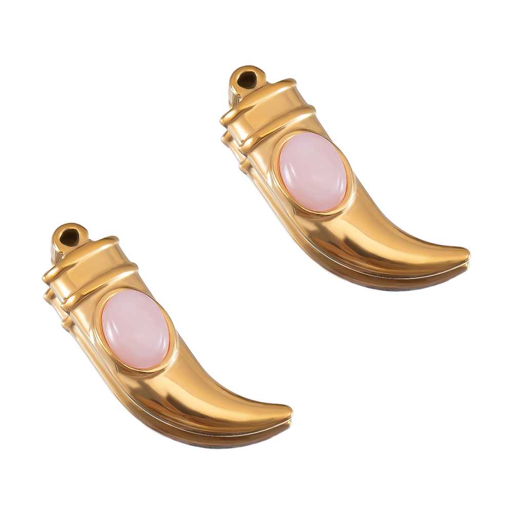2pcs Gentle Pink Enamel Stainless Steel Charms Rose Flower Starfish Butterfly Necklace Pendant Women DIY Earring Jewelry Making