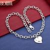 925 Sterling Silver 18-inch Double Heart Pendant Fashion Necklace Wedding Jewelry