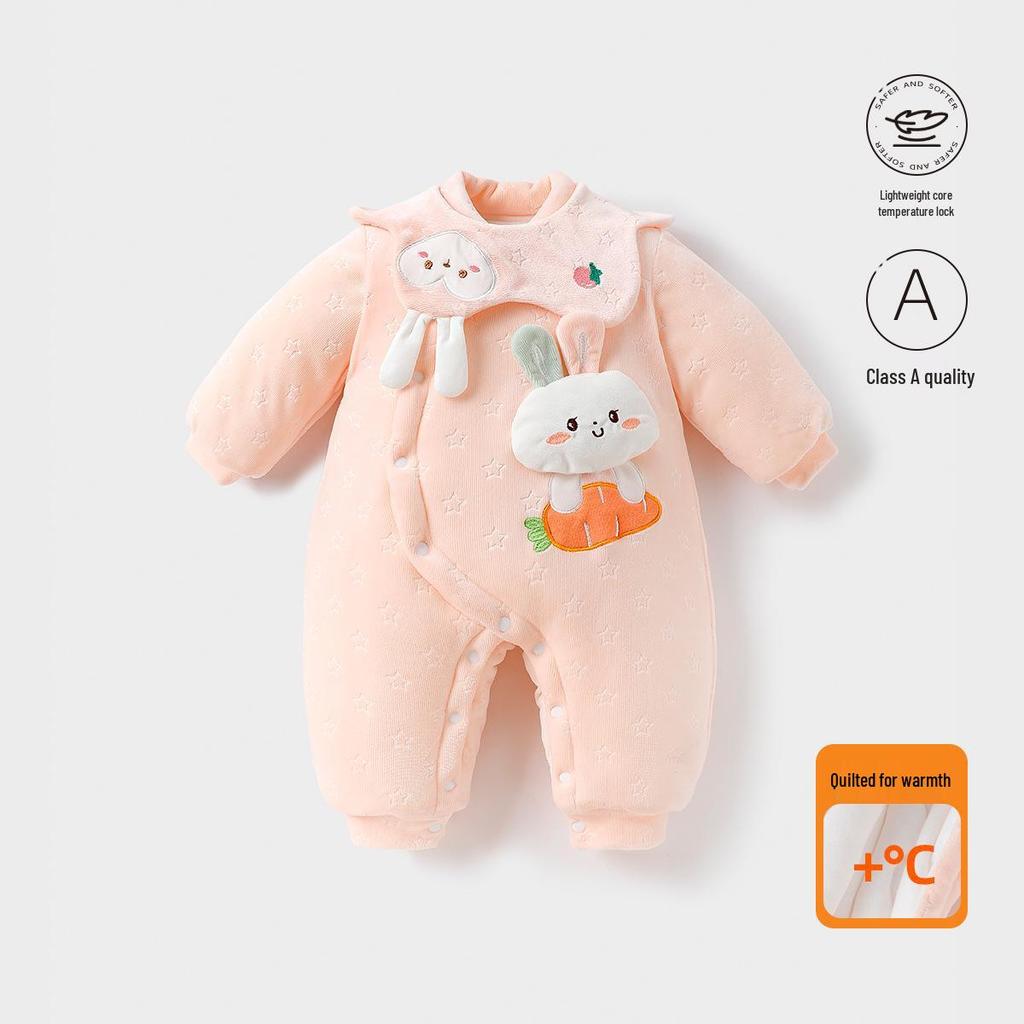 Super süßer Samt-Baby-Strampler: Wintergefütterte, dicke Baumwolljacke für Jungen und Mädchen