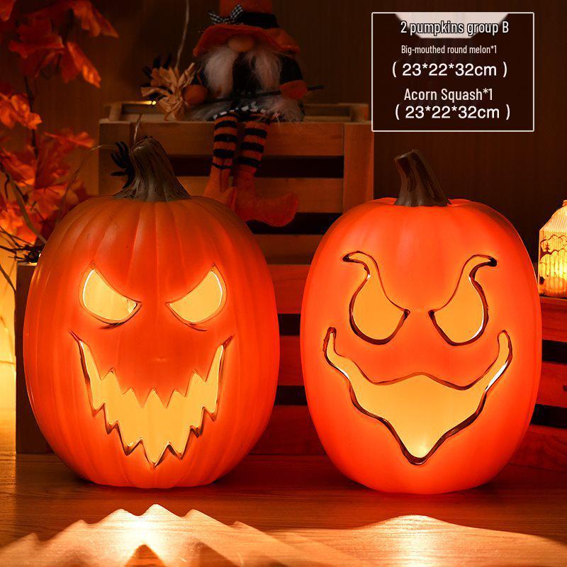 Halloween Light-Up Hollow Pumpkin Lantern for Outdoor Decor