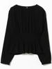 B:MING LIFE STORE by BEAMS Women's Shirred Blouse (S-M) Black