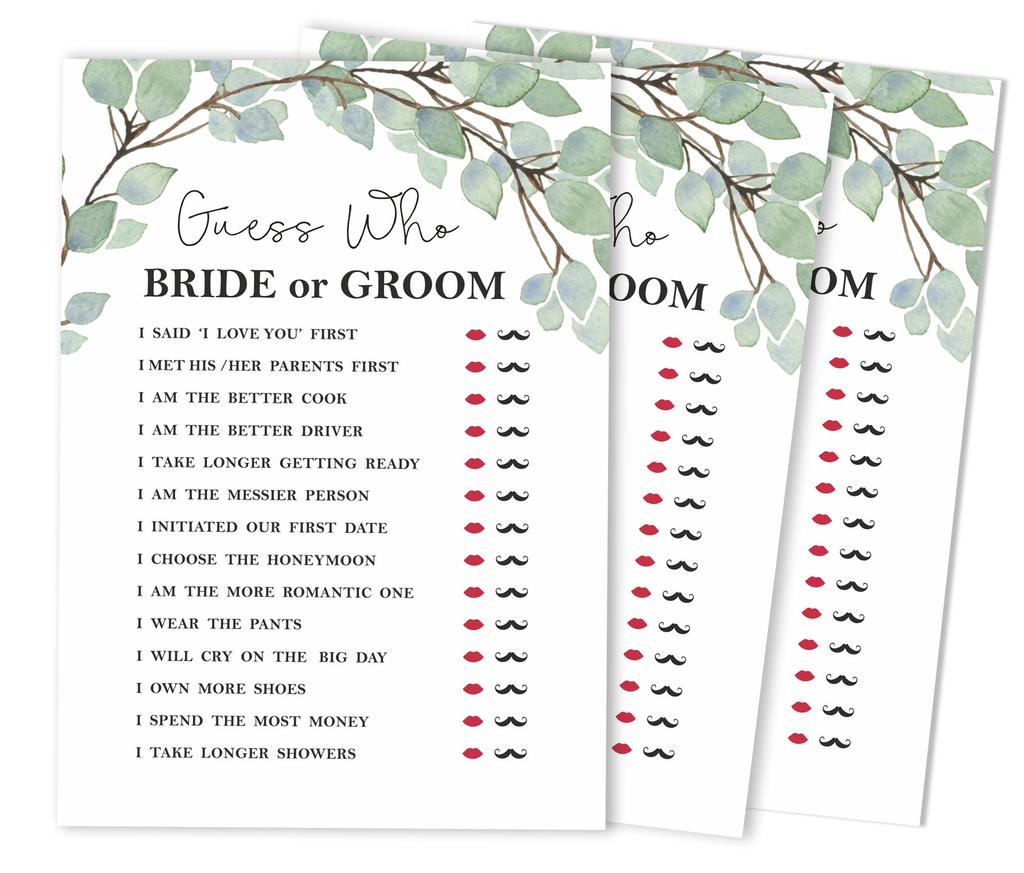 Inkdotpot Bridal Wedding Shower Bachelorette Party Bulk Blank Square Fill In Gift Ideas