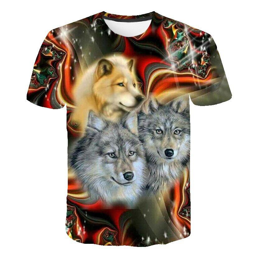 Tricou cu mânecă scurtă cu model de animale, imprimat digital 3D, cu gât rotund, bărbați, femei, ocazional, cupluri, tricouri punk