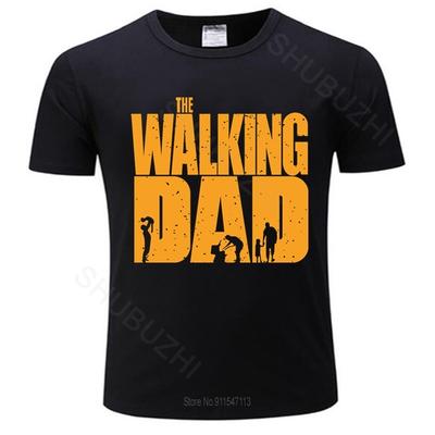 Mens Cotton Tshirt The Walking Dad Funny Mens T Shirt Fathers Day Dead Gift Birthday Dark Gray ! Male Summer Teeshirt
