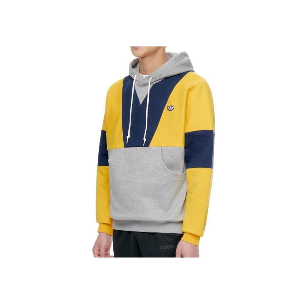 Adidas Originals Samstag Panel Hoodie Casual Sport Pullover Men Tops Yellow FM2209