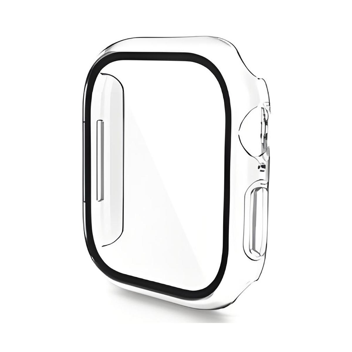 

For Apple Watch Series 11/10 42mm Watch Case ENKAY HAT PRINCE Rubberized Hard PC Cover with Tempered Glass G