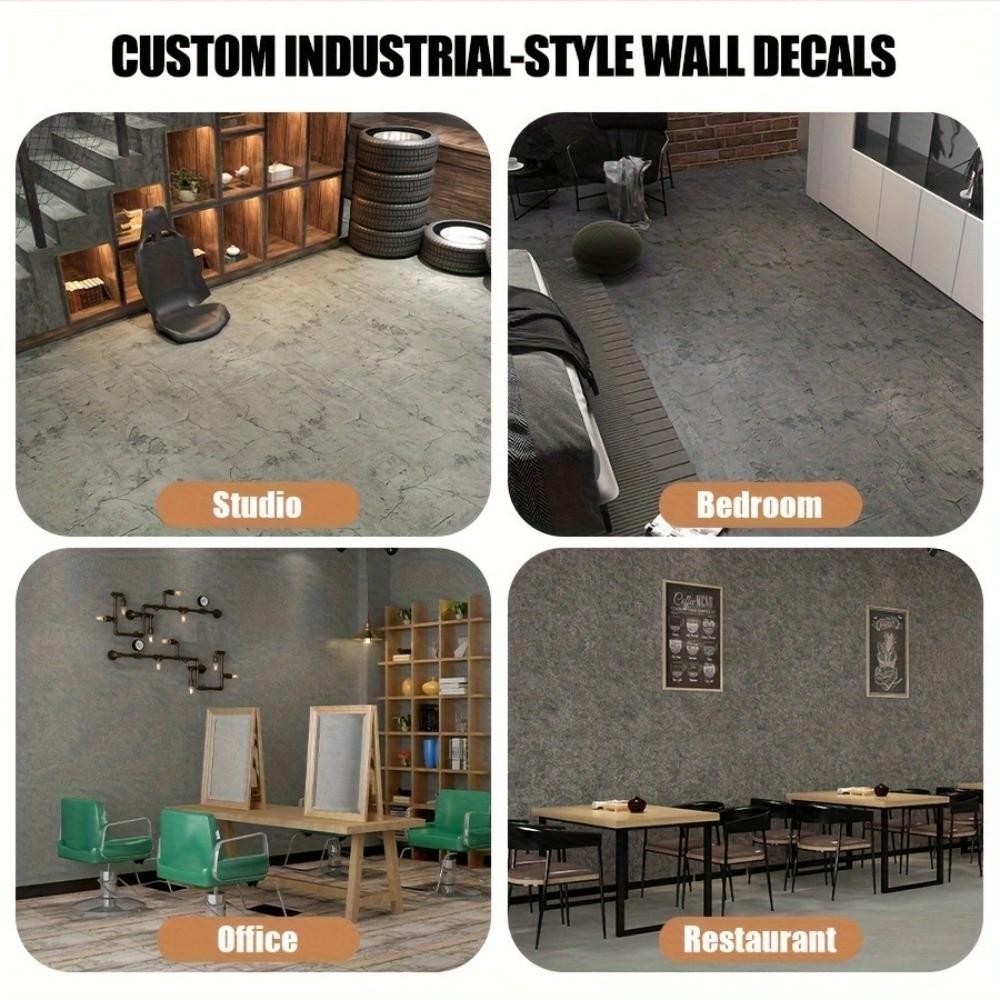 Self-Adhesive Vinyl Wallpaper Concrete Texture Thickened Foam Wall Panels Interior Decor 3M×40cm Waterproof Wall Stickers Home