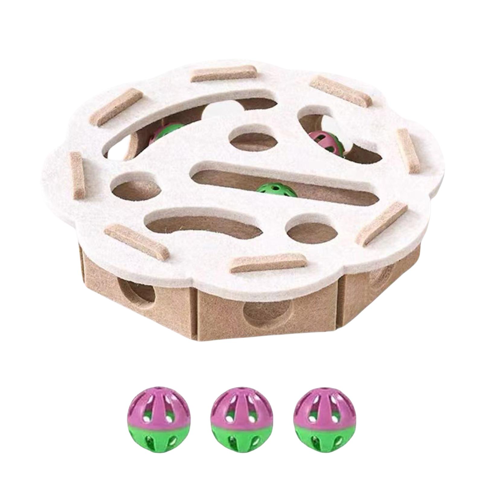 Cat Scratch Puzzle Enrichment Box with 3 Bell Balls Interactive Cat Nail File Enrichment Box for Indoor Cat