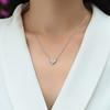 Sweetrain  Princess Cut Moissanite Necklace Sterling Sliver Chain Plated White Gold Heart Necklace for Women Jewelry