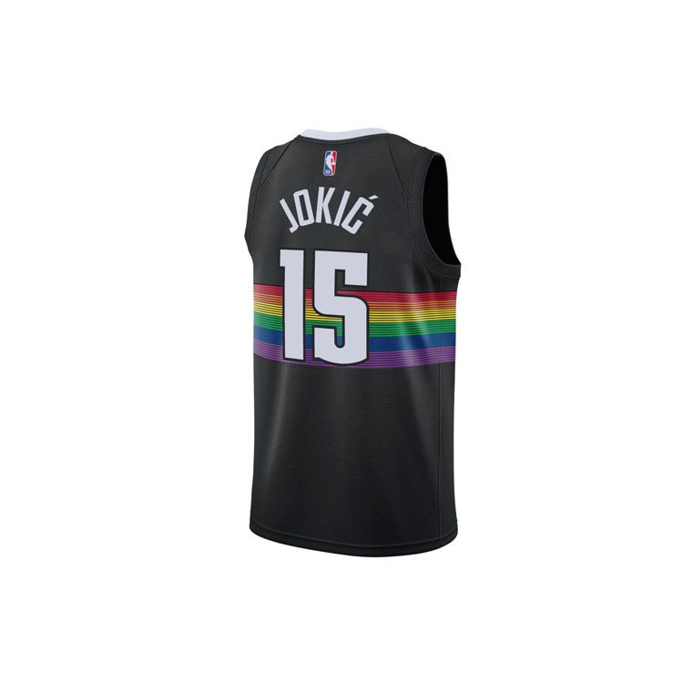 Nike NBA City Edition Fan Version 19-20 Season Nuggets Jokic No. 15 Basketball Jersey Men Tops Black AV4634-010