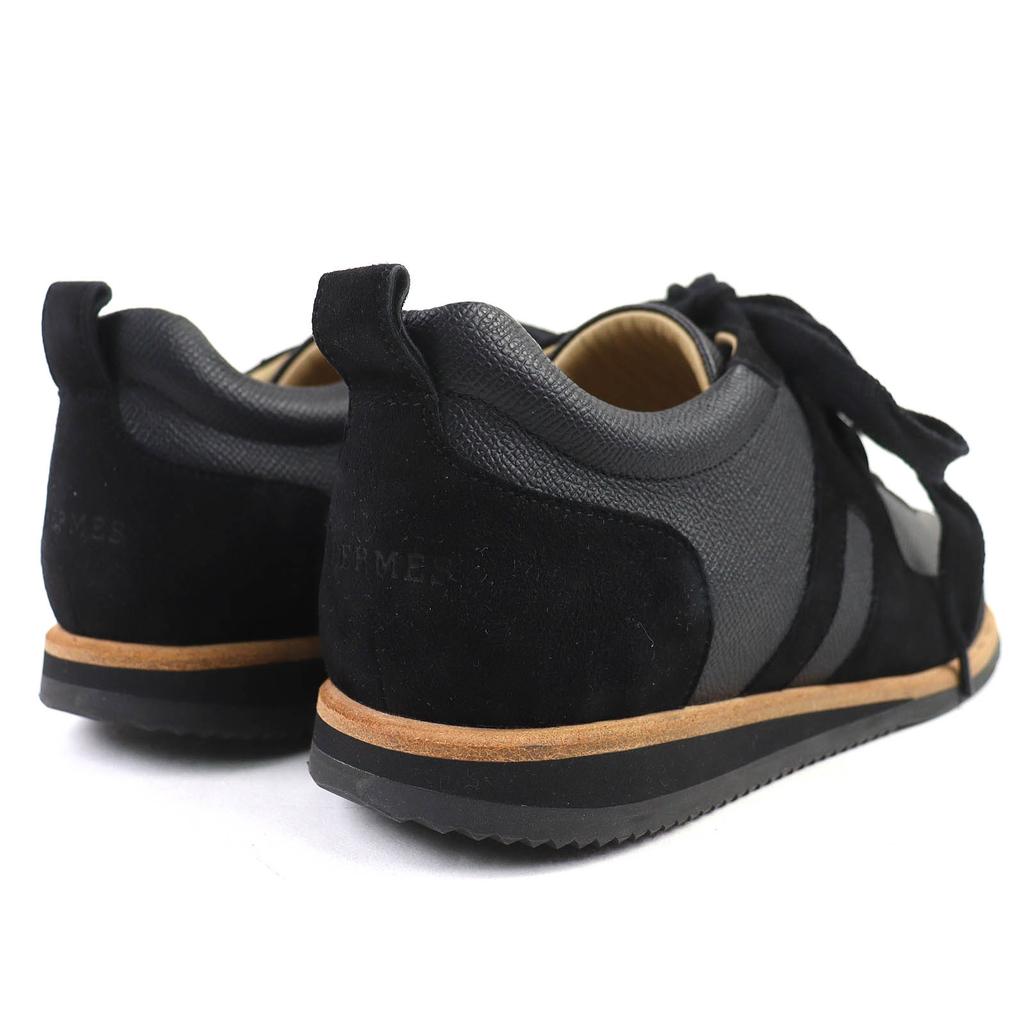 Excellent HERMES sneakers partner H logo, partly suede leather black 40 172408Z Used