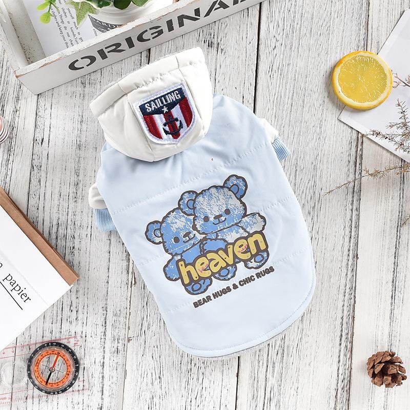 

Плюшевый жилет Happy Bear для домашних животных на осень/зиму, двухштамбовое пальто с рисунком плюшевого медведя шнауцера, одежда для щенков, куртка для маленьких собак M