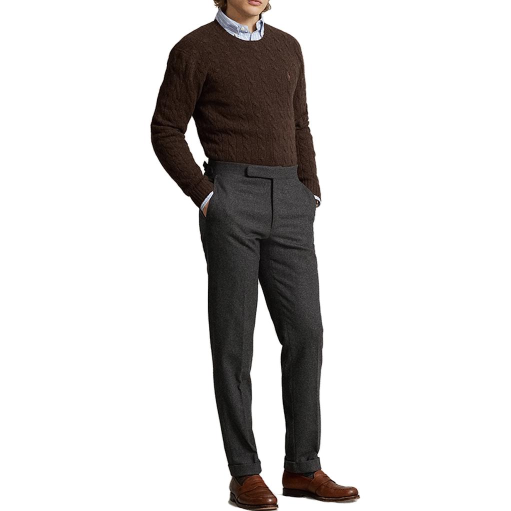 Polo Ralph Lauren FW23 Ensfarget Rund hals Casual Genser Herregenser Brun MNPOSWE16821636-200