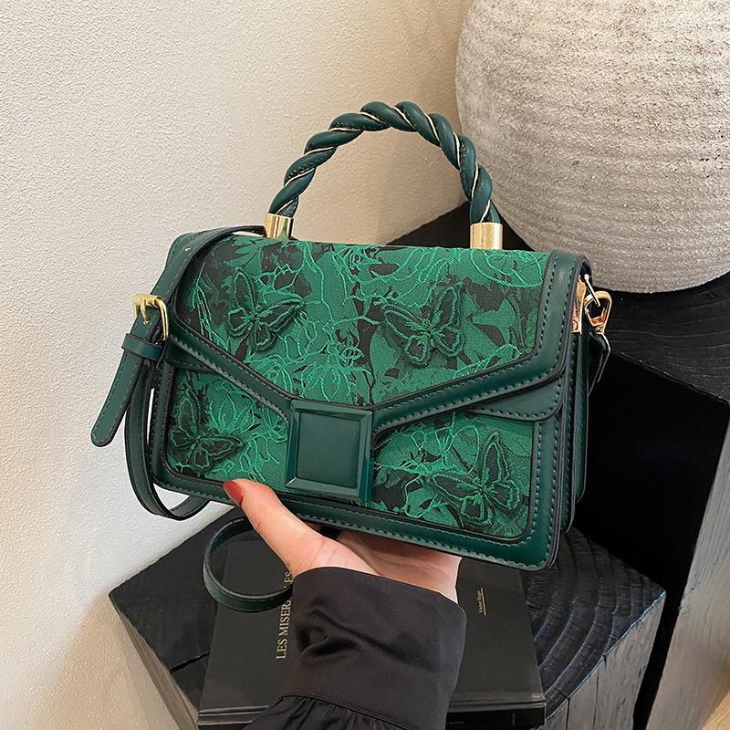 Women's Portable Small Bag Women's Bag New Fashion Embroidered Shoulder Bag Versatile Messenger Small Square Bag