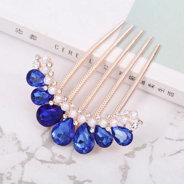 Elegance Women Bowknot U Shape Rhinestone Hairpins Metal Hair Sticks Hairclip Bridal Wedding Banquet Hair Accessories Headwear