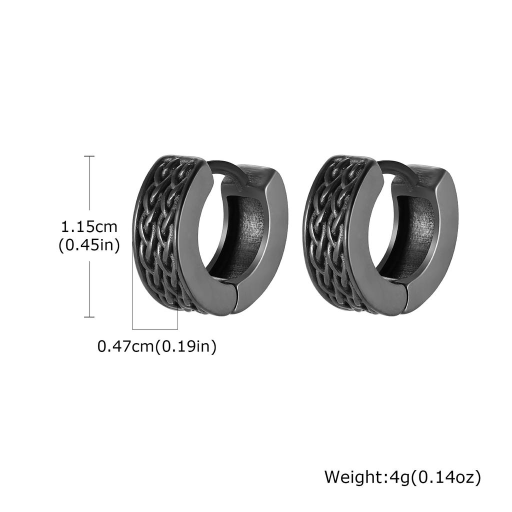 Pendientes de Aro Runas Vikingas Nórdicas Retrol para Hombres, Huggies Clásicos de Acero Inoxidable con Nudo Celta, Regalos de Joyería Punk Cool