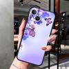 iPhone14 Plus mobile phone case, luxury pink flower butterfly mobile phone case, painted and anti-drop.