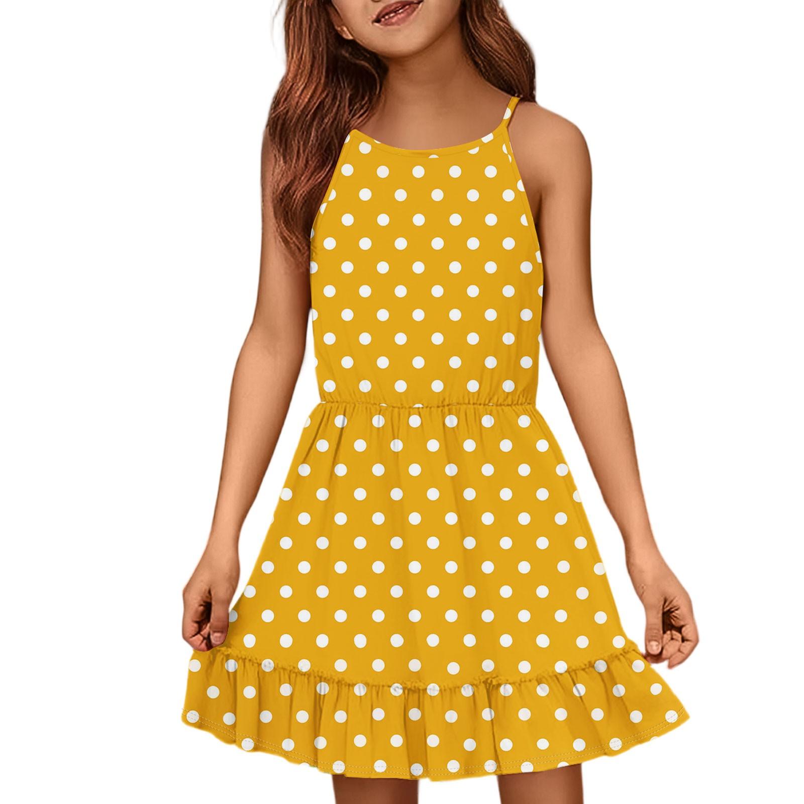 

Children s Summer Casual Fashion Round Neck Color Sleeveless Dress 160