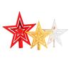 Christmas Five-Pointed Star Tree Topper: Three-Layer Electroplated Plastic Decoration