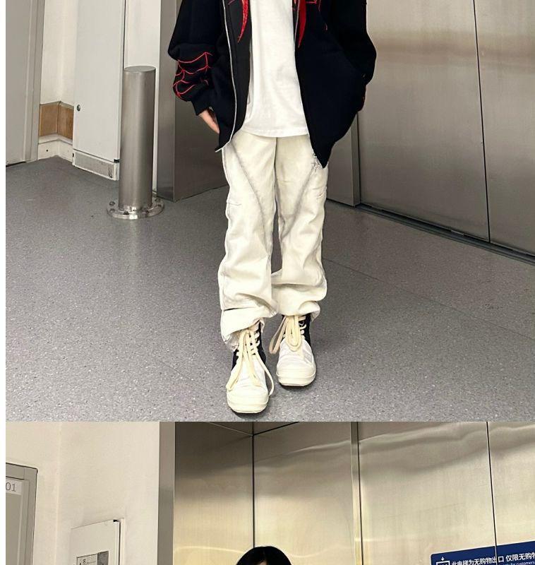 Sweat à capuche rétro tendance pour homme 2024 Spider-Man Chenille - Veste zippée d'automne