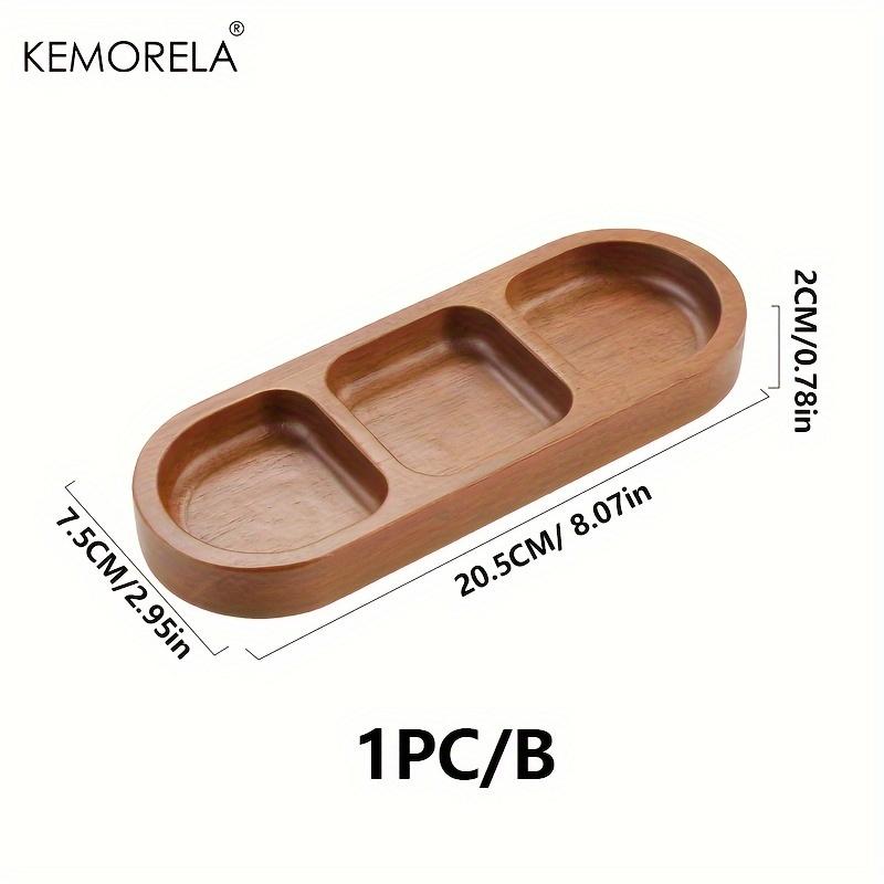 Rechteckiges Tablett aus Massivholz mit 2/3 Fächern, Gewürzteller, Frühstücks-/Sushi-/Brot-/Dessert-/Soßenteller, Küche, Abendessen, Gewürzteller
