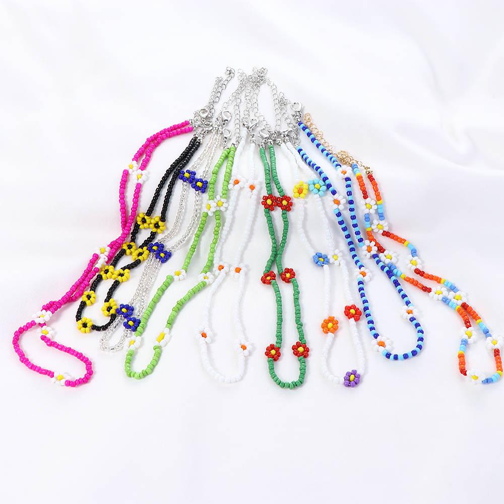 Gift Female Short Daisy Bohemia Choker Flowers Beaded Necklace Women Necklace Clavicle Necklace
