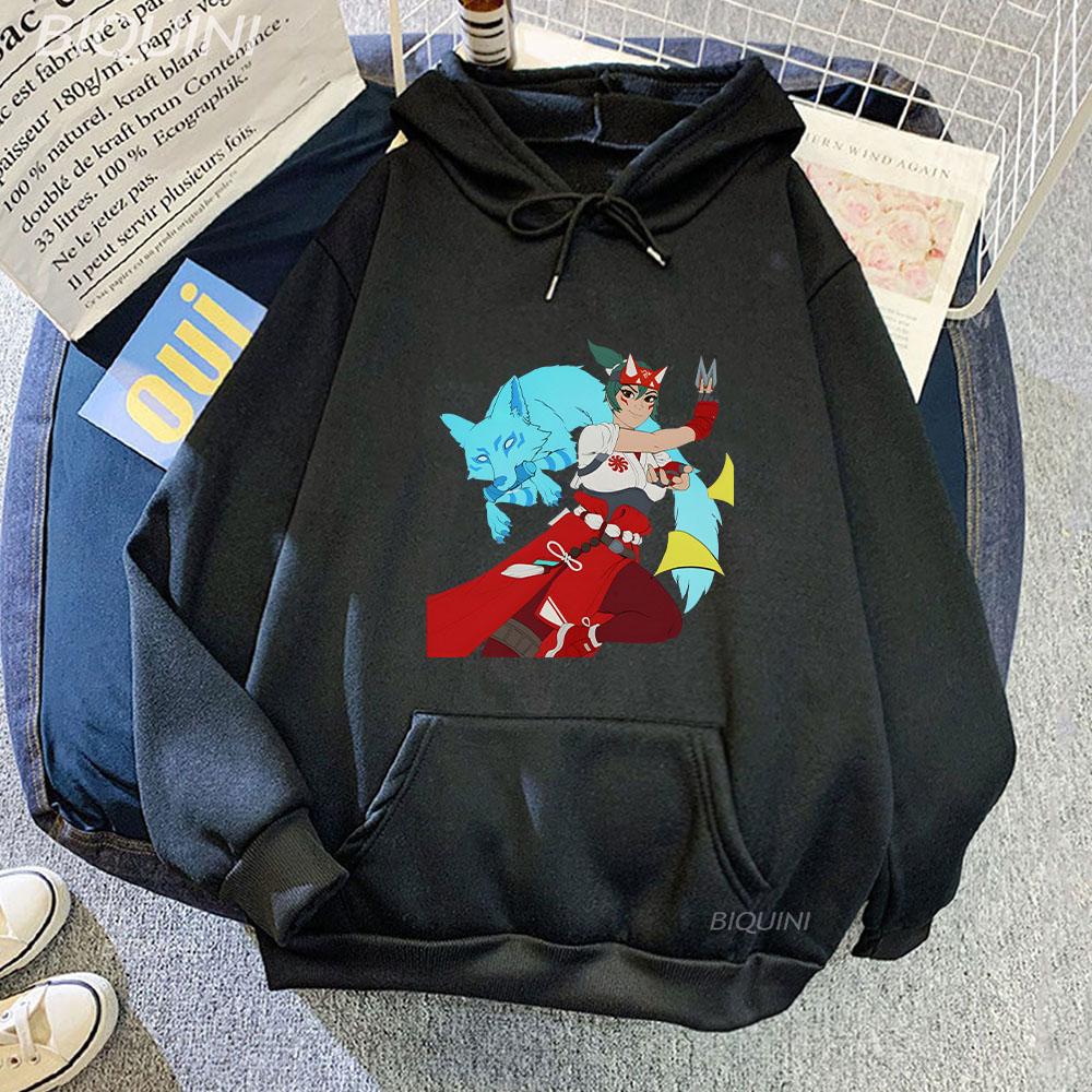 

Overwatch 2 Kiriko and Fox Hoodies Funny Print Hot Game Tops Winter Warm Woman Sweatshirt Autumn/Winter Man Clothting Sudaderas 3XL