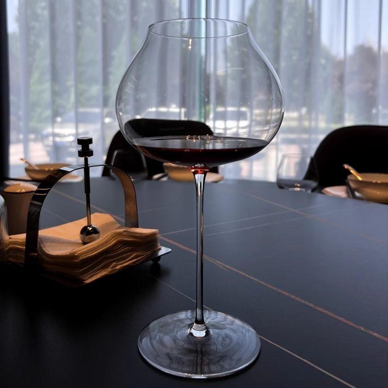 1PC Ultra-thin and Slender Rod, Pure Handcrafted Aroma-sniffing Cups, Tasting Cups Set, Sommelier Red Wine Goblets