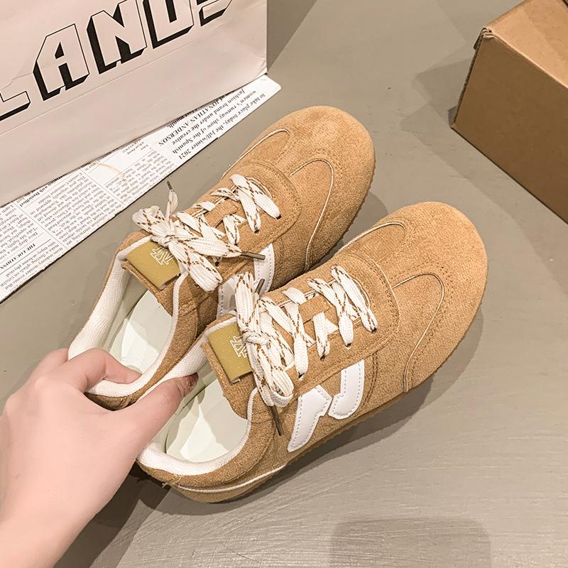 2025 Spring Retro Maillard Style Training Shoes Women's New Lace-up Versatile Sports and Leisure Shoes Forrest Gump Shoes