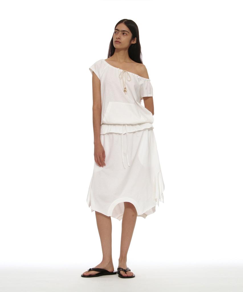 Partimento Woman Reverse T-Shirt Midi Skirt_White
