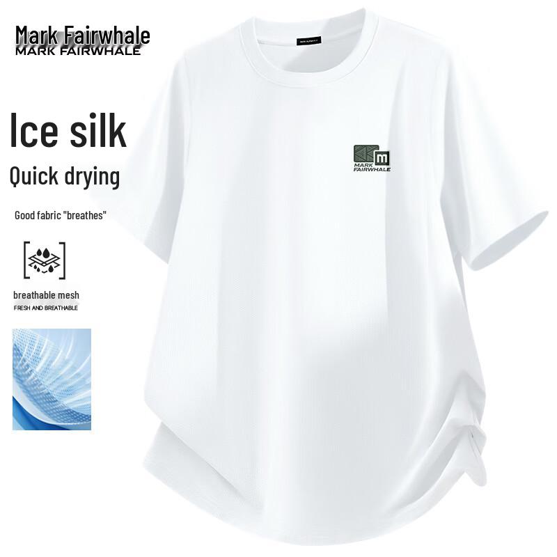 Mark Fairwhale Men's Ice Silk Geometric Mesh T-Shirt