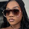 Oversized One-Piece Sunglasses Women Big Frame  Luxury Brand Vintage Special-Shaped Sun Glasses For Ladies Goggles UV400