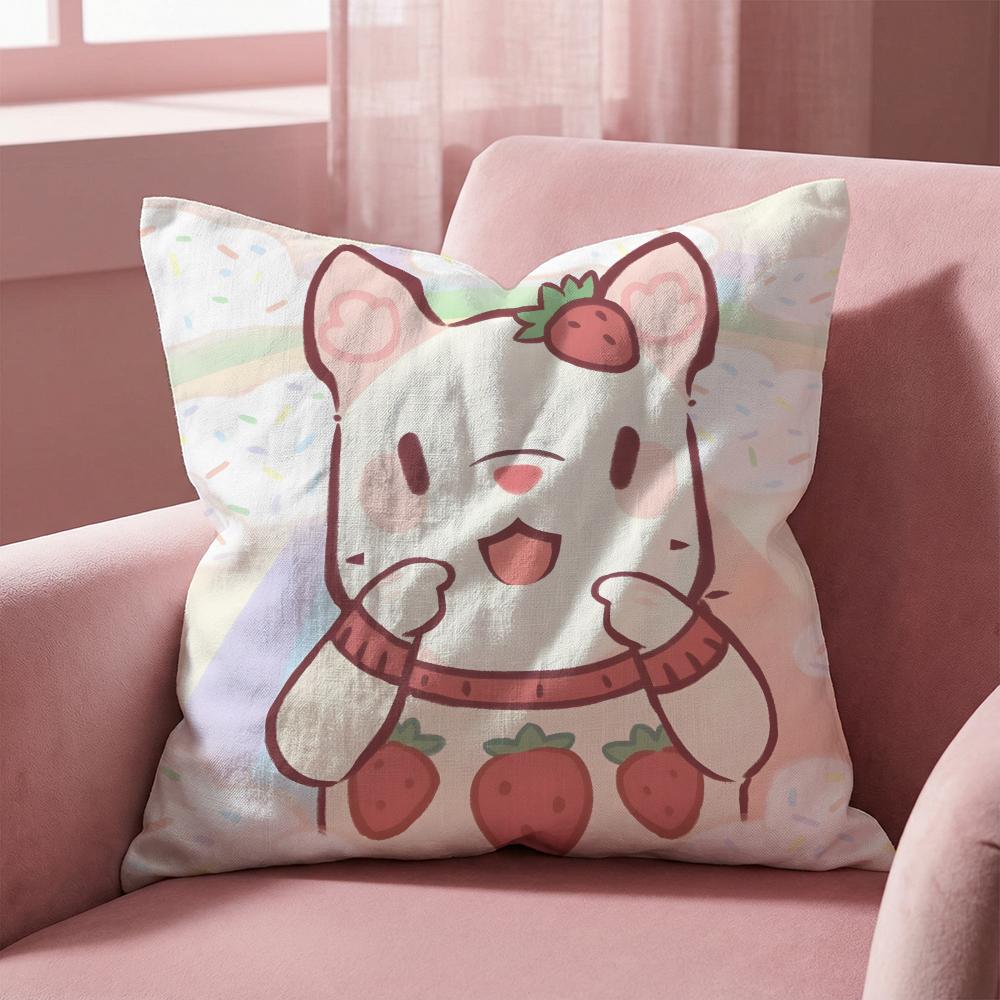 Cats & Soup Cushion Cover Multi-Scene Pillow Cover for Home & Car - Reversible, Soft & Durable for Daily Use